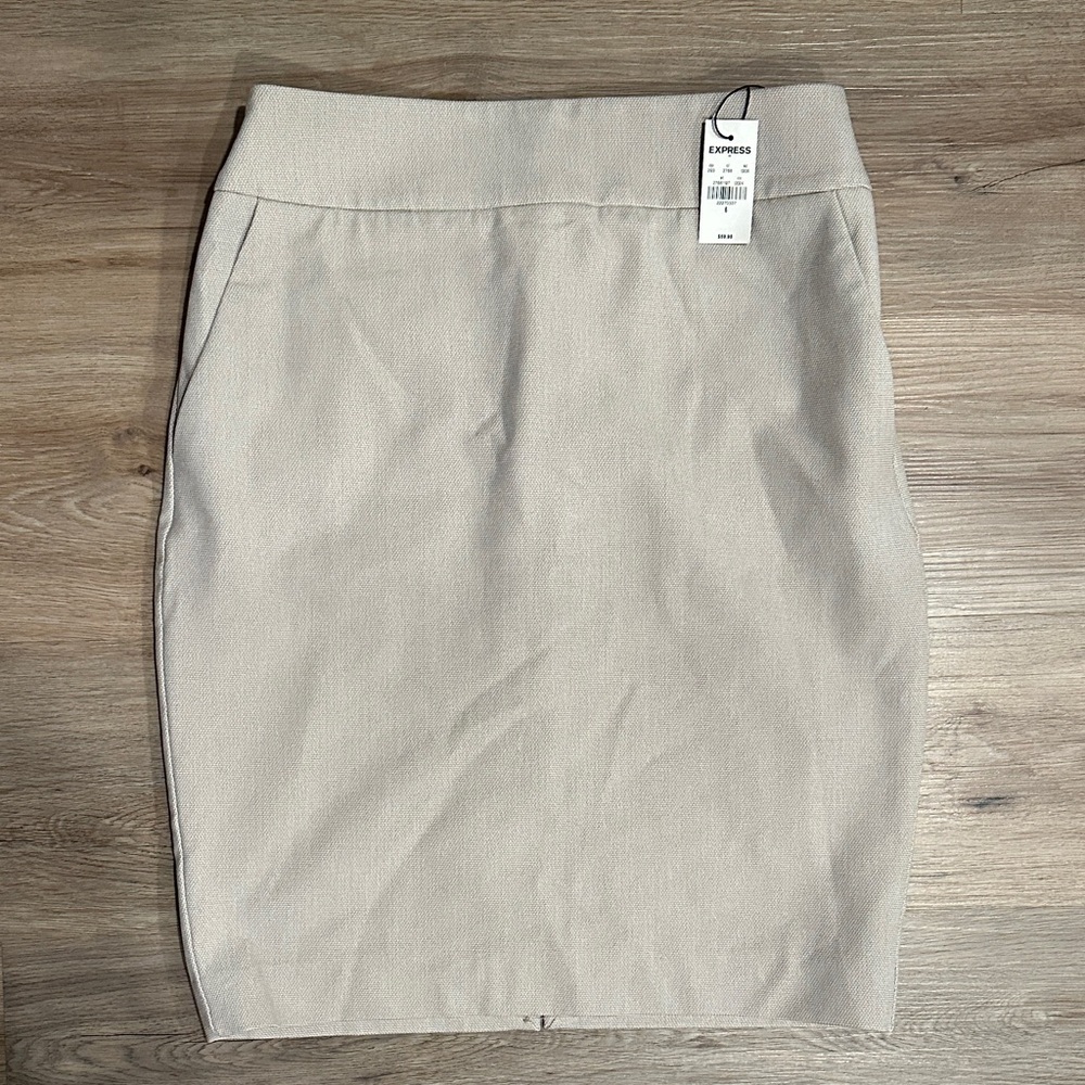 Express Beige Pencil Skirt